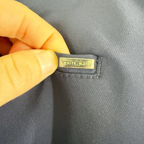 WHBM Navy Blue The Skinny Ankle Dress Pants Sz 12 Short Mid Rise Cotton Blend - Picture 6 of 9